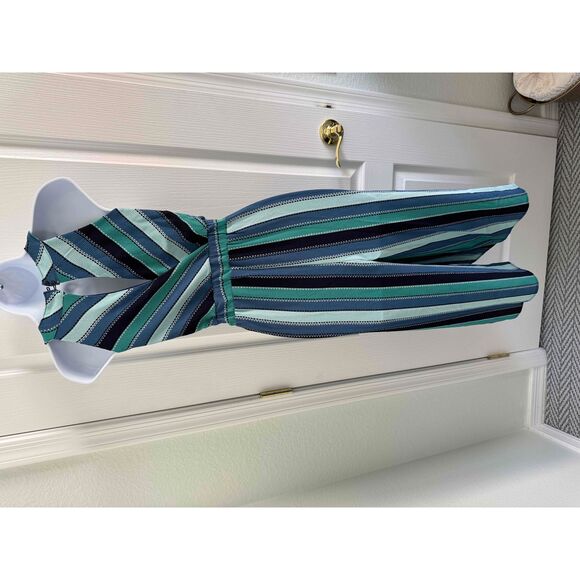 NWT Knit Works Blue Striped Short Sleeve pantsuit & Faux Suede Jacket Youth XL - Picture 5 of 7